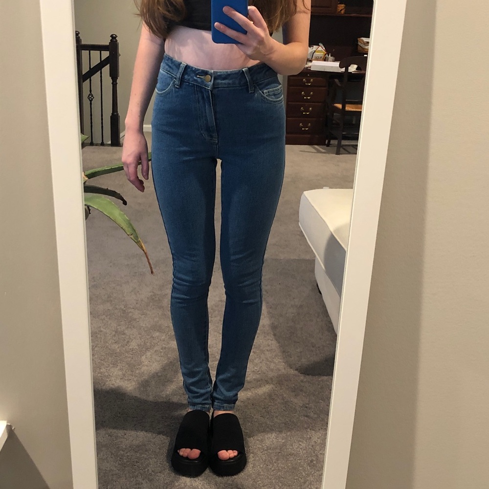 American Apparel high waisted pencil jeans